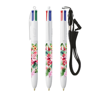 Afbeelding van relatiegeschenk:BIC® 4 Colours® balpen + Lanyard