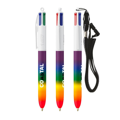 Afbeelding van relatiegeschenk:BIC® 4 Colours® Rainbow Decor + Lanyard